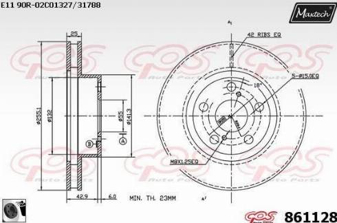 Maxtech 861128.0060 - Bremžu diski autodraugiem.lv