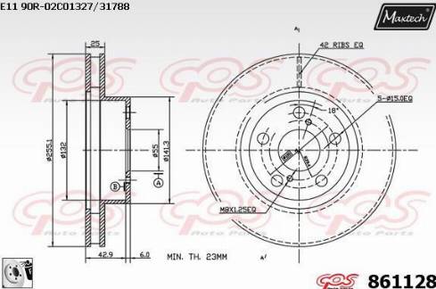 Maxtech 861128.0080 - Bremžu diski autodraugiem.lv