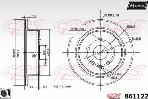 Maxtech 861122.0060 - Bremžu diski autodraugiem.lv