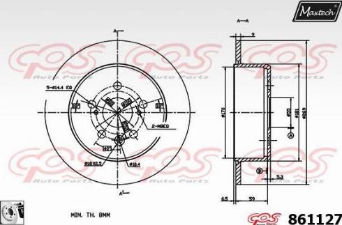 Maxtech 861127.0080 - Bremžu diski autodraugiem.lv