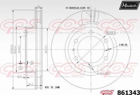 Maxtech 861343.0000 - Bremžu diski autodraugiem.lv