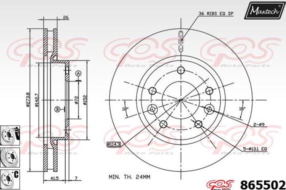 Maxtech 861347 - Bremžu diski autodraugiem.lv