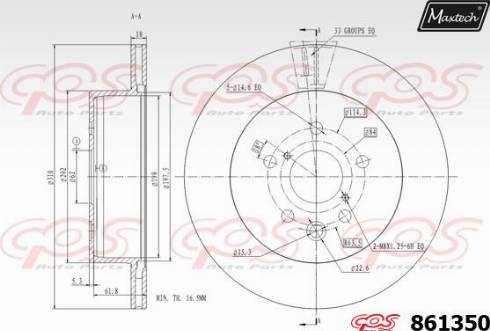 Maxtech 861350.0000 - Bremžu diski autodraugiem.lv