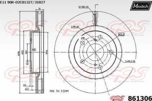 Maxtech 861306.0000 - Bremžu diski autodraugiem.lv