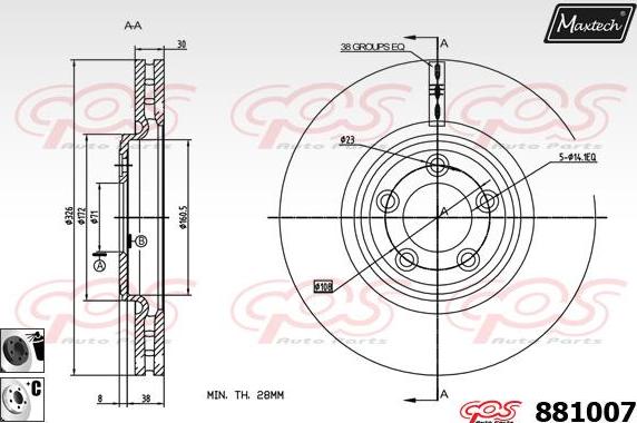 Maxtech 861306 - Bremžu diski autodraugiem.lv