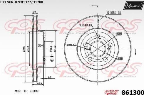 Maxtech 861300.0000 - Bremžu diski autodraugiem.lv