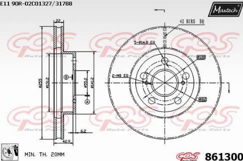 Maxtech 861300.0080 - Bremžu diski autodraugiem.lv