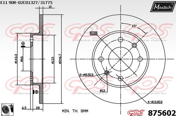 Maxtech 861300 - Bremžu diski autodraugiem.lv