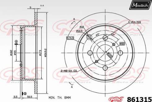 Maxtech 861315.0000 - Bremžu diski autodraugiem.lv