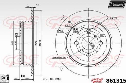 Maxtech 861315.0080 - Bremžu diski autodraugiem.lv