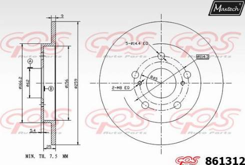 Maxtech 861312.0000 - Bremžu diski autodraugiem.lv