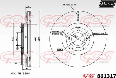 Maxtech 861317.0000 - Bremžu diski autodraugiem.lv