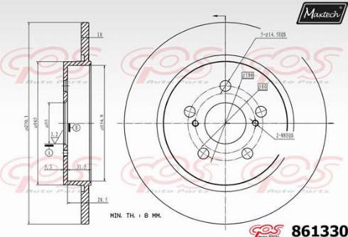 Maxtech 861330.0000 - Bremžu diski autodraugiem.lv