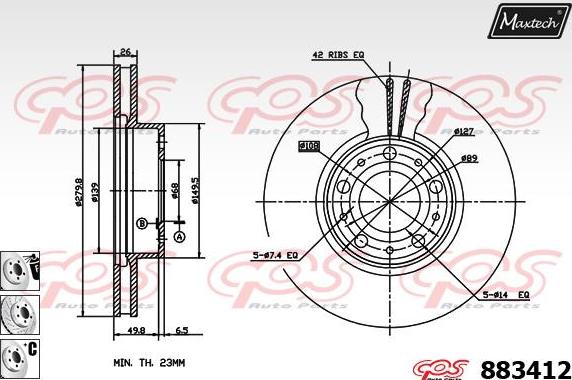 Maxtech 861330 - Bremžu diski autodraugiem.lv