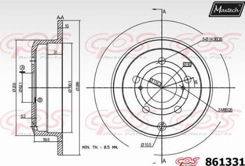 Maxtech 861331.0000 - Bremžu diski autodraugiem.lv