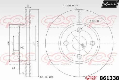 Maxtech 861338.0000 - Bremžu diski autodraugiem.lv