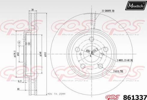 Maxtech 861337.0000 - Bremžu diski autodraugiem.lv