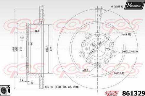 Maxtech 861329.0060 - Bremžu diski autodraugiem.lv