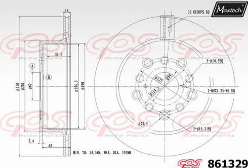 Maxtech 861329.0000 - Bremžu diski autodraugiem.lv