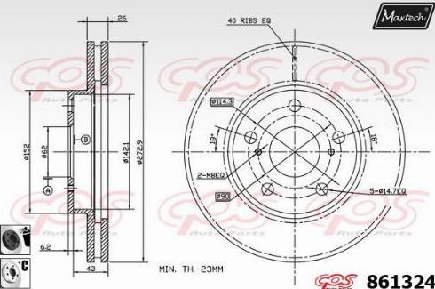 Maxtech 861324.6060 - Bremžu diski autodraugiem.lv