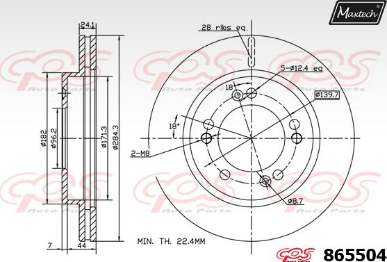 Maxtech 861324 - Bremžu diski autodraugiem.lv