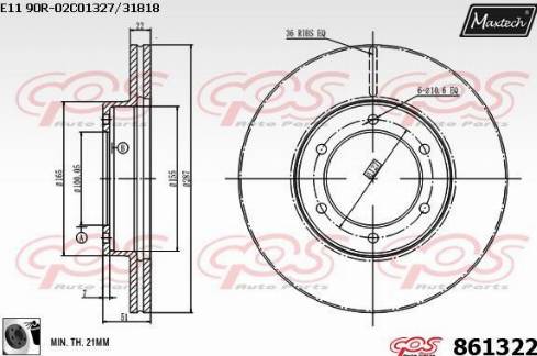 Maxtech 861322.0060 - Bremžu diski autodraugiem.lv