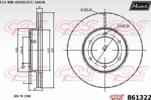 Maxtech 861322.0000 - Bremžu diski autodraugiem.lv