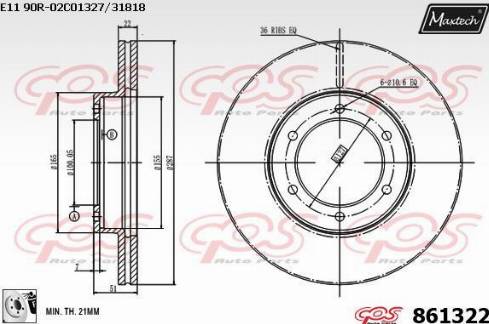 Maxtech 861322.0080 - Bremžu diski autodraugiem.lv