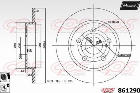 Maxtech 861290.6060 - Bremžu diski autodraugiem.lv