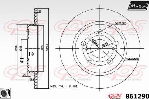 Maxtech 861290.0060 - Bremžu diski autodraugiem.lv