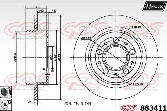 Maxtech 861290 - Bremžu diski autodraugiem.lv