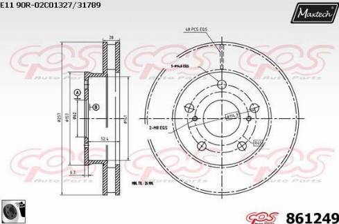 Maxtech 861249.0060 - Bremžu diski autodraugiem.lv