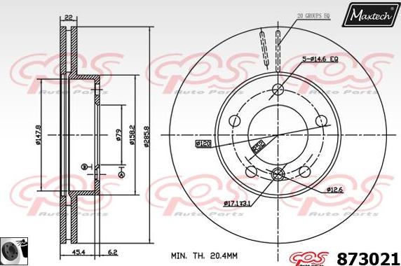 Maxtech 861249 - Bremžu diski autodraugiem.lv