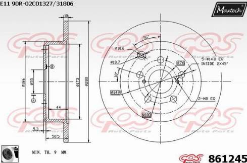 Maxtech 861245.0060 - Bremžu diski autodraugiem.lv