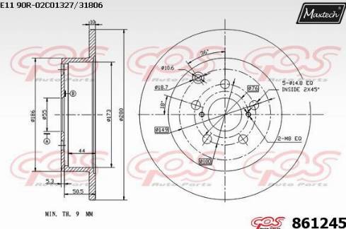 Maxtech 861245.0000 - Bremžu diski autodraugiem.lv