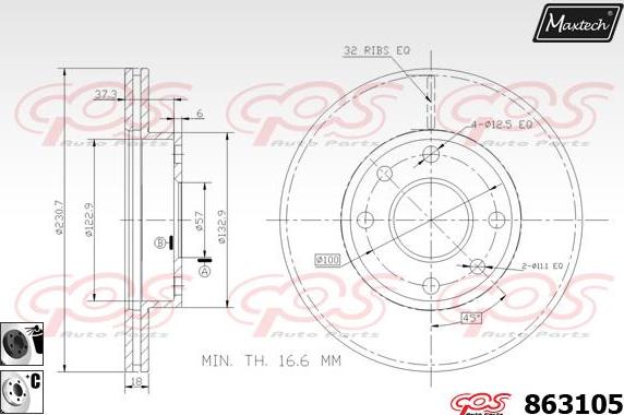 Maxtech 861245 - Bremžu diski autodraugiem.lv