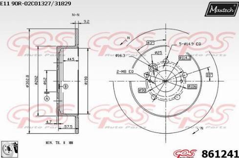 Maxtech 861241.0080 - Bremžu diski autodraugiem.lv