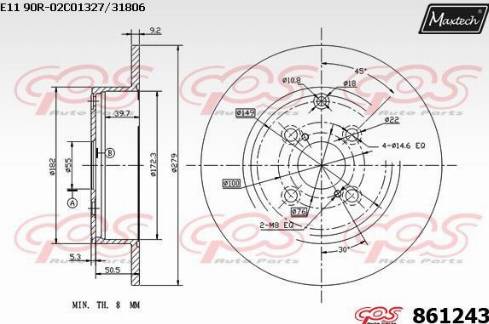 Maxtech 861243.0000 - Bremžu diski autodraugiem.lv