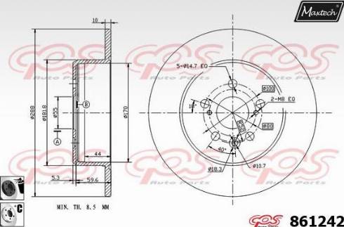 Maxtech 861242.6060 - Bremžu diski autodraugiem.lv