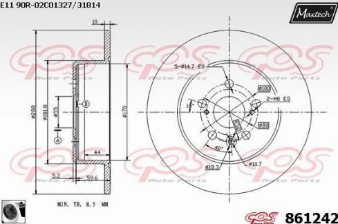 Maxtech 861242.0060 - Bremžu diski autodraugiem.lv