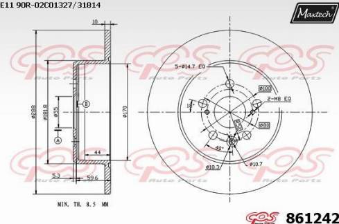 Maxtech 861242.0000 - Bremžu diski autodraugiem.lv