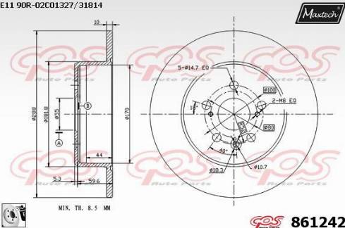 Maxtech 861242.0080 - Bremžu diski autodraugiem.lv