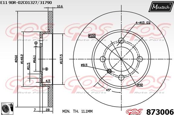 Maxtech 861242 - Bremžu diski autodraugiem.lv