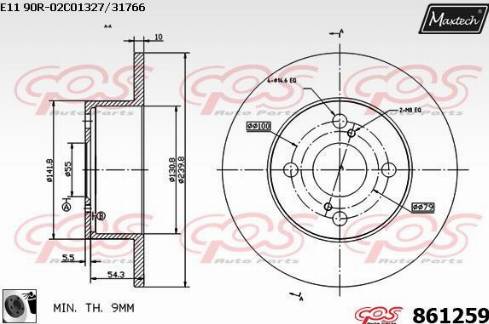 Maxtech 861259.0060 - Bremžu diski autodraugiem.lv