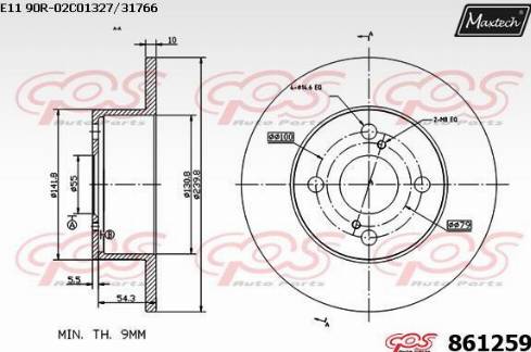 Maxtech 861259.0000 - Bremžu diski autodraugiem.lv