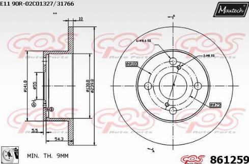 Maxtech 861259.0080 - Bremžu diski autodraugiem.lv