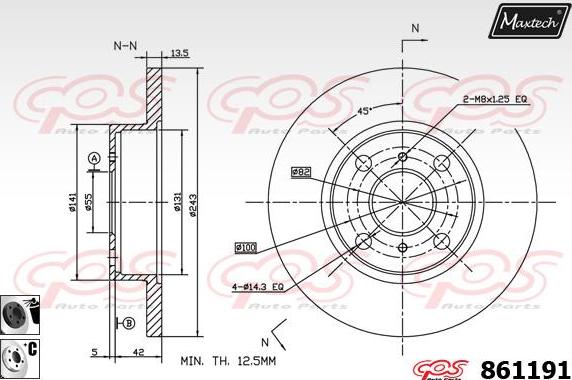 Maxtech 861259 - Bremžu diski autodraugiem.lv