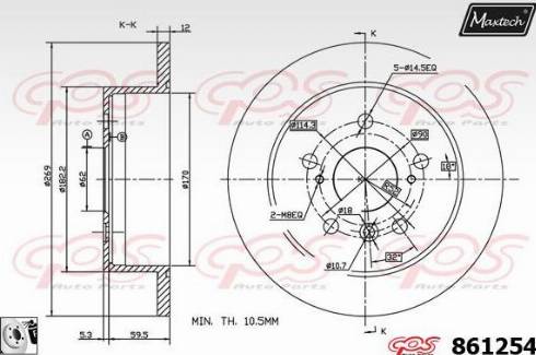 Maxtech 861254.0080 - Bremžu diski autodraugiem.lv