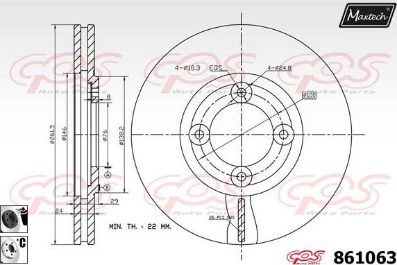 Maxtech 861254 - Bremžu diski autodraugiem.lv