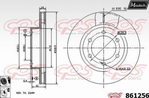 Maxtech 861256.6060 - Bremžu diski autodraugiem.lv